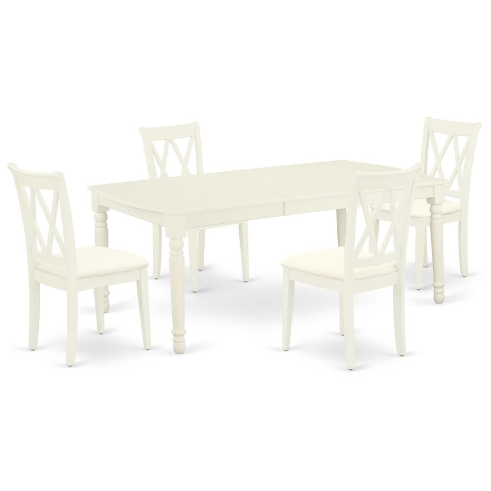 Dining Room Set Linen White DOCL5 - LWH - C By East West Furniture | Dining Sets | Modishstore - 2