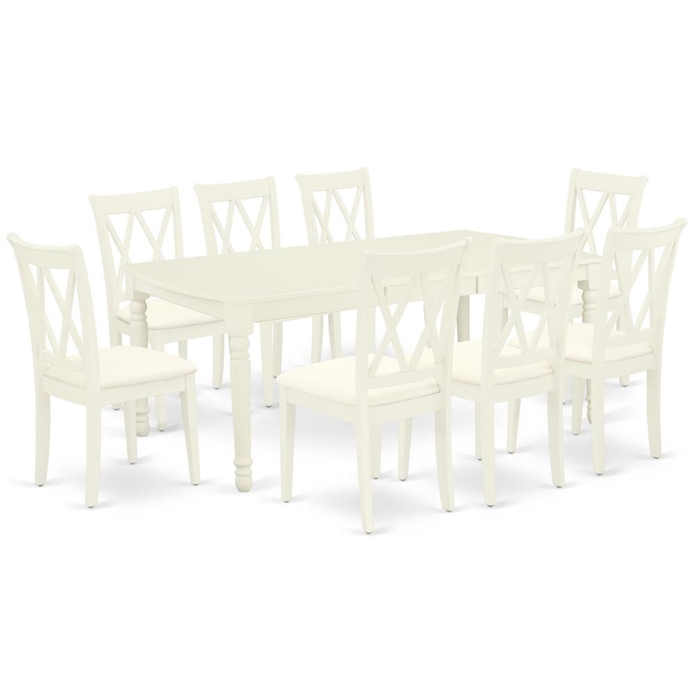 Dining Room Set Linen White DOCL9 - LWH - C By East West Furniture | Dining Sets | Modishstore - 2