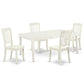 Dining Room Set Linen White DODA5-LWH-W By East West Furniture | Dining Sets | Modishstore - 2