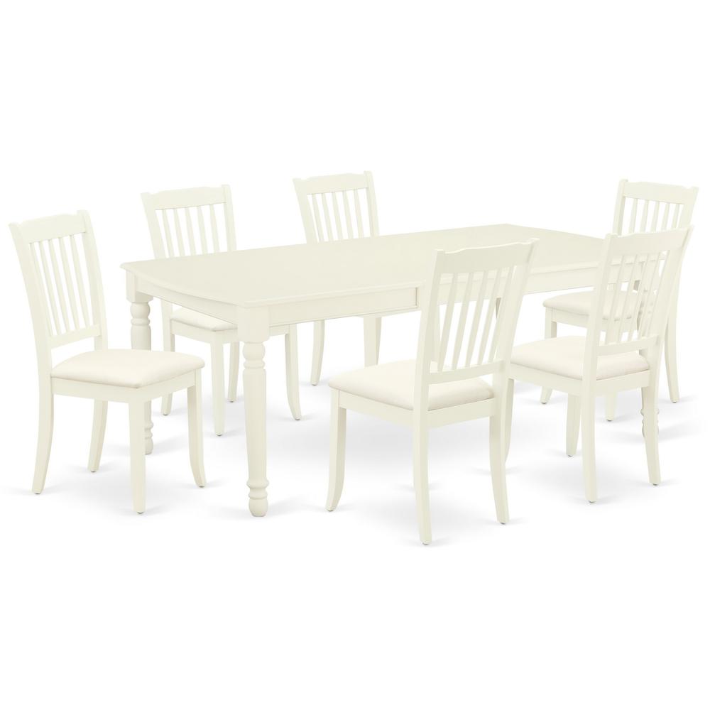 Dining Room Set Linen White DODA7 - LWH - C By East West Furniture | Dining Sets | Modishstore - 2