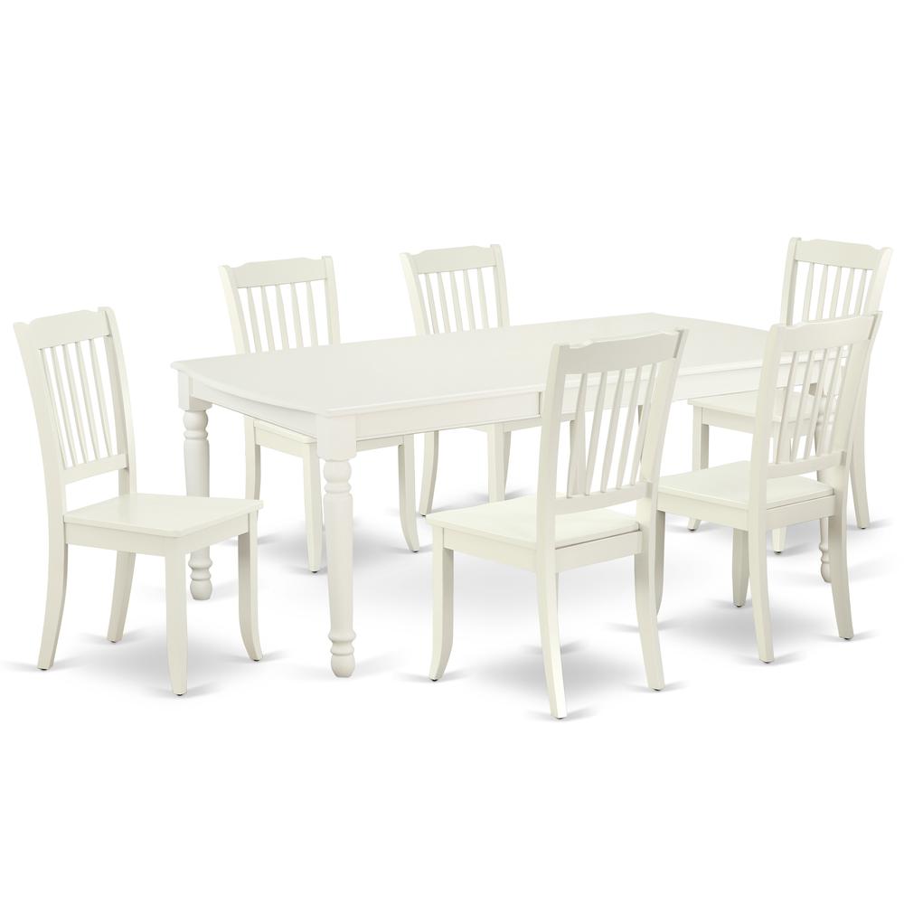 Dining Room Set Linen White DODA7-LWH-W By East West Furniture | Dining Sets | Modishstore - 2