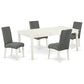 Dining Room Set Linen White DODR5-LWH-07 By East West Furniture | Dining Sets | Modishstore - 2