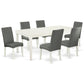 Dining Room Set Linen White DODR7-LWH-07 By East West Furniture | Dining Sets | Modishstore - 2