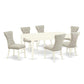 Dining Room Set Linen White DOGA7-LWH-35 By East West Furniture | Dining Sets | Modishstore - 2