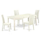 Dining Room Set Linen White DOIP5-LWH-W By East West Furniture | Dining Sets | Modishstore - 2