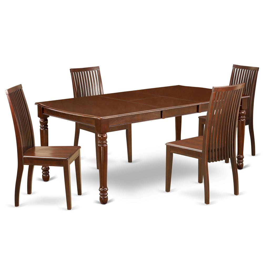 Dining Room Set Mahogany DOIP5-MAH-W By East West Furniture | Dining Sets | Modishstore - 2