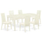 Dining Room Set Linen White DOIP7-LWH-C By East West Furniture | Dining Sets | Modishstore - 2