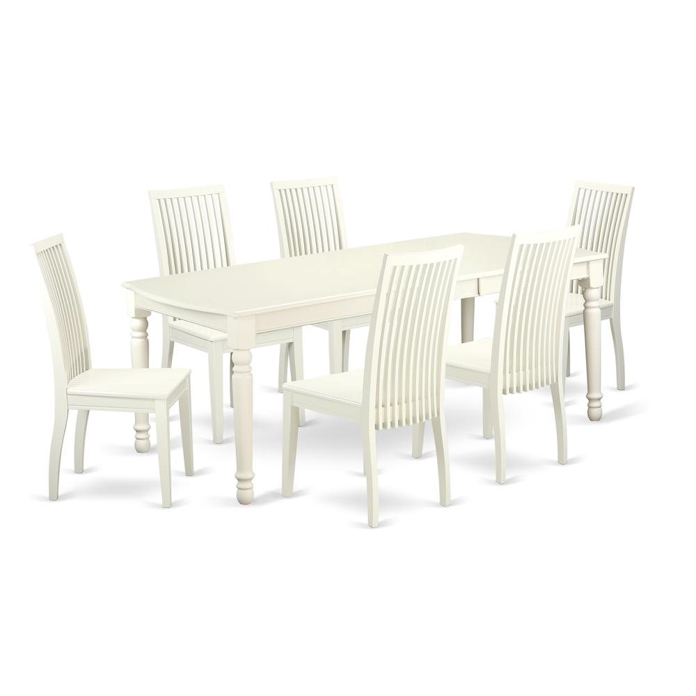 Dining Room Set Linen White DOIP7-LWH-W By East West Furniture | Dining Sets | Modishstore - 2