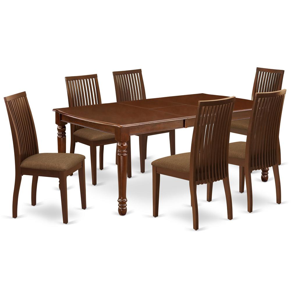 Dining Room Set Mahogany DOIP7-MAH-C By East West Furniture | Dining Sets | Modishstore - 2
