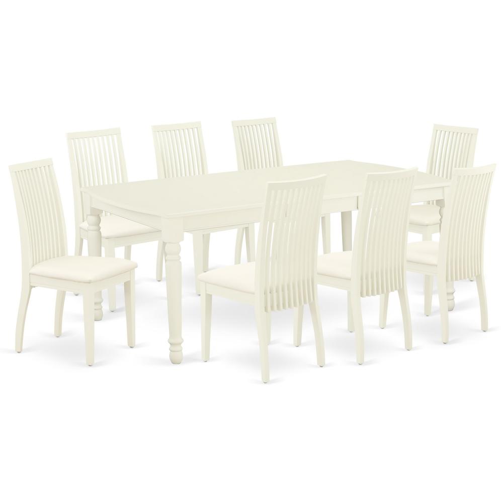 Dining Room Set Linen White DOIP9-LWH-C By East West Furniture | Dining Sets | Modishstore - 2