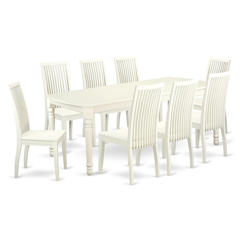 Dining Room Set Linen White DOIP9-LWH-W By East West Furniture | Dining Sets | Modishstore - 2