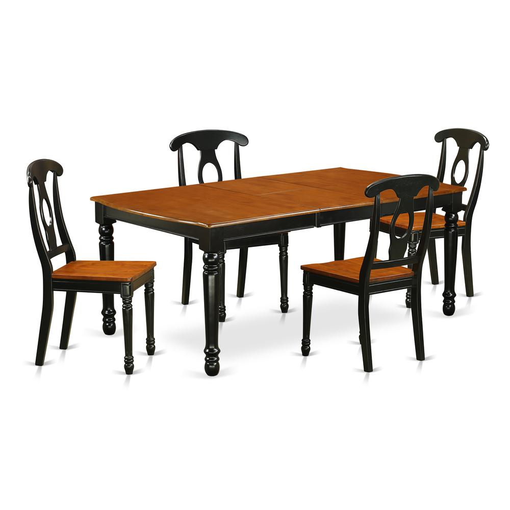 Dining Room Set Black & Cherry DOKE5-BCH-W By East West Furniture | Dining Sets | Modishstore - 2