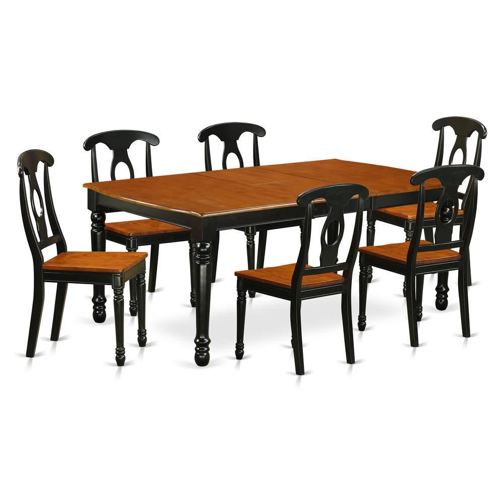 Dining Room Set Black & Cherry DOKE7-BCH-W By East West Furniture | Dining Sets | Modishstore - 2