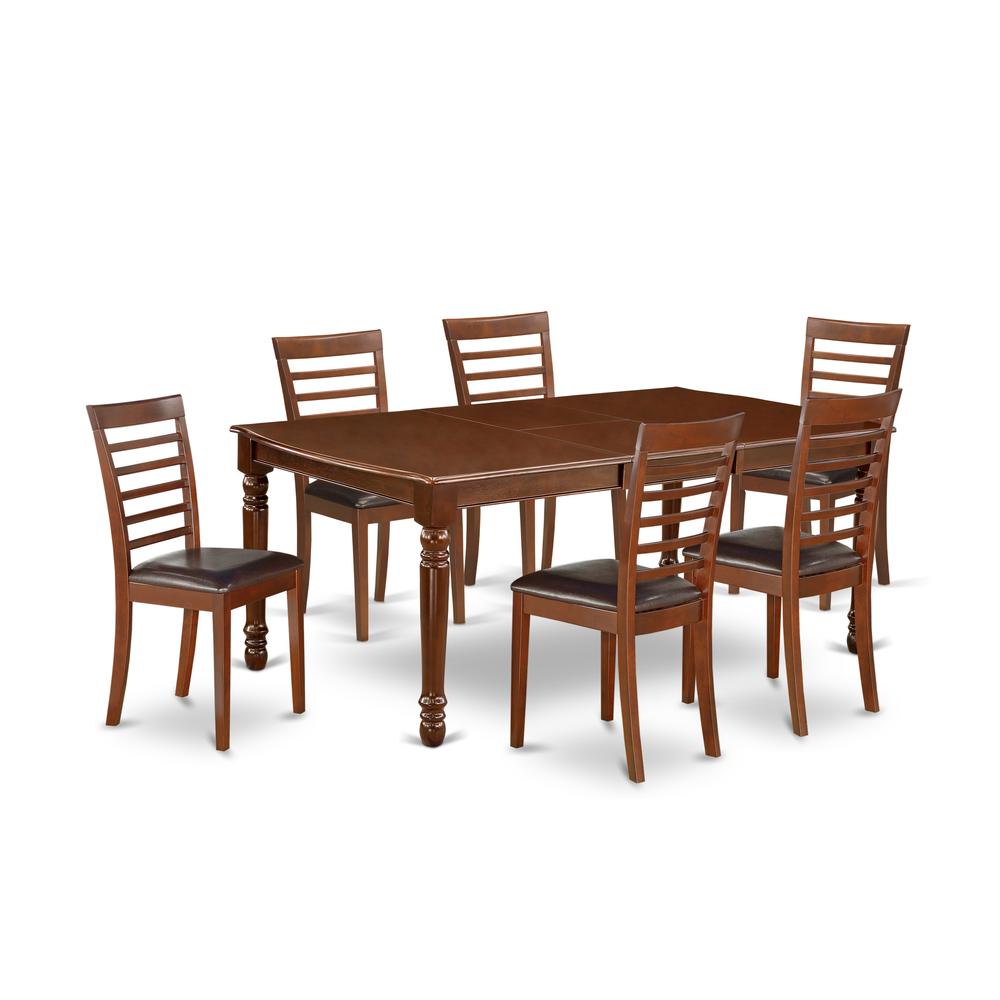 Dining Room Set Mahogany DOML7-MAH-LC By East West Furniture | Dining Sets | Modishstore - 2