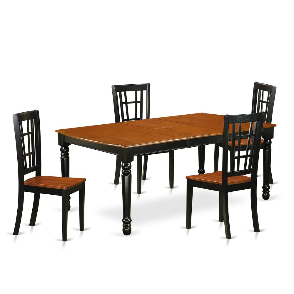 Dining Room Set Black & Cherry DONI5-BCH-W By East West Furniture | Dining Sets | Modishstore - 2