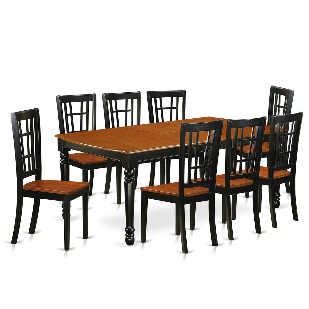 Dining Room Set Black & Cherry DONI9-BCH-W By East West Furniture | Dining Sets | Modishstore - 2