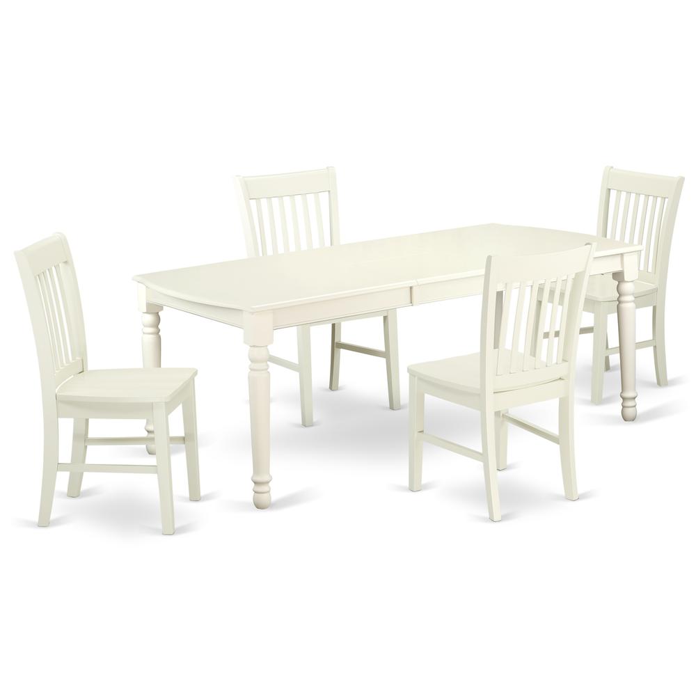 Dining Room Set Linen White DONO5-LWH-W By East West Furniture | Dining Sets | Modishstore - 2