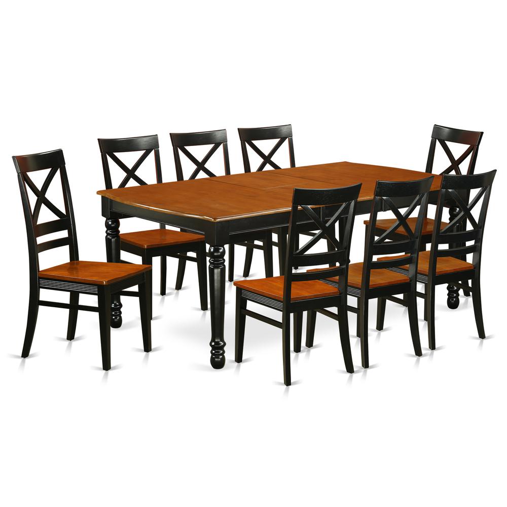 Dining Room Set Black & Cherry DOQU9-BCH-W By East West Furniture | Dining Sets | Modishstore - 2