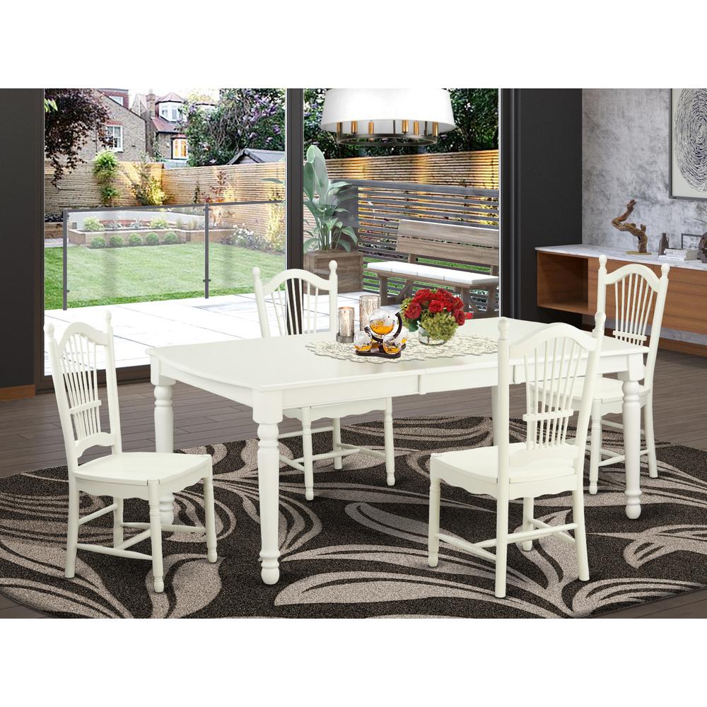 5 Pc Dinette Table Set -Kitchen Dinette Table And 4 Kitchen Dining Chairs By East West Furniture | Dining Sets | Modishstore