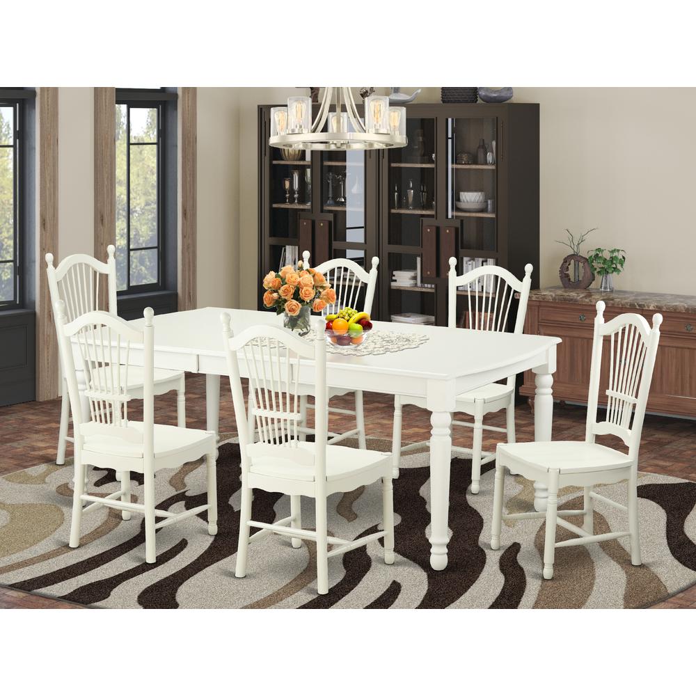 Dining Room Sets For 6 -Kitchen Dinette Table And 6 Kitchen Chairs By East West Furniture | Dining Sets | Modishstore