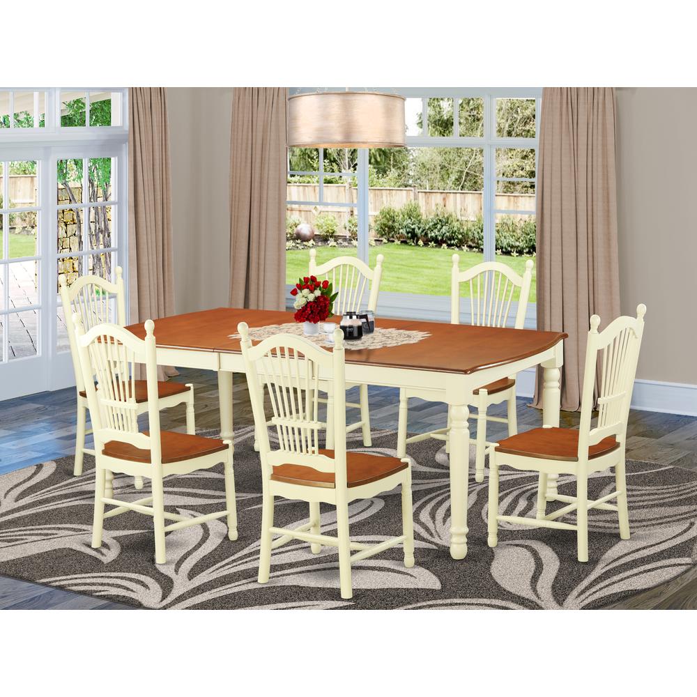 7 Pc Dinette Table Set For 6-Dinette Table And 6 Kitchen Chairs By East West Furniture | Dining Sets | Modishstore