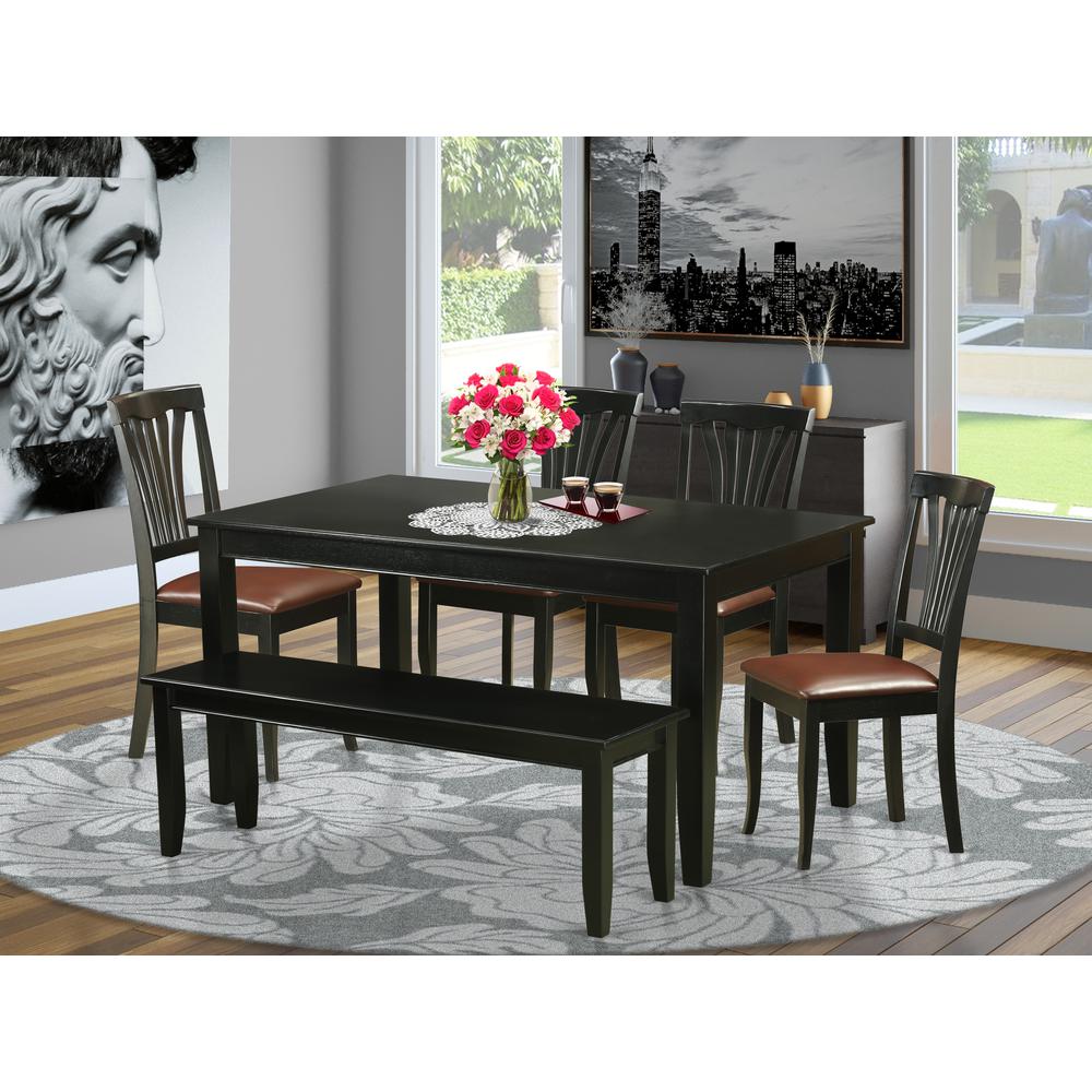 6 Pc Kitchen Nook Dining Set - Kitchen Dinette Table And 4 Dining Chairs Plus Bench By East West Furniture | Dining Sets | Modishstore