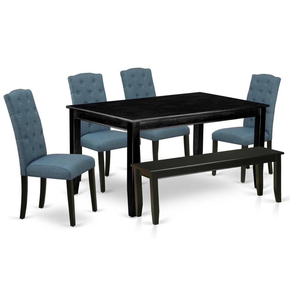 Dining Room Set Black DUCE6-BLK-21 By East West Furniture | Dining Sets | Modishstore - 2