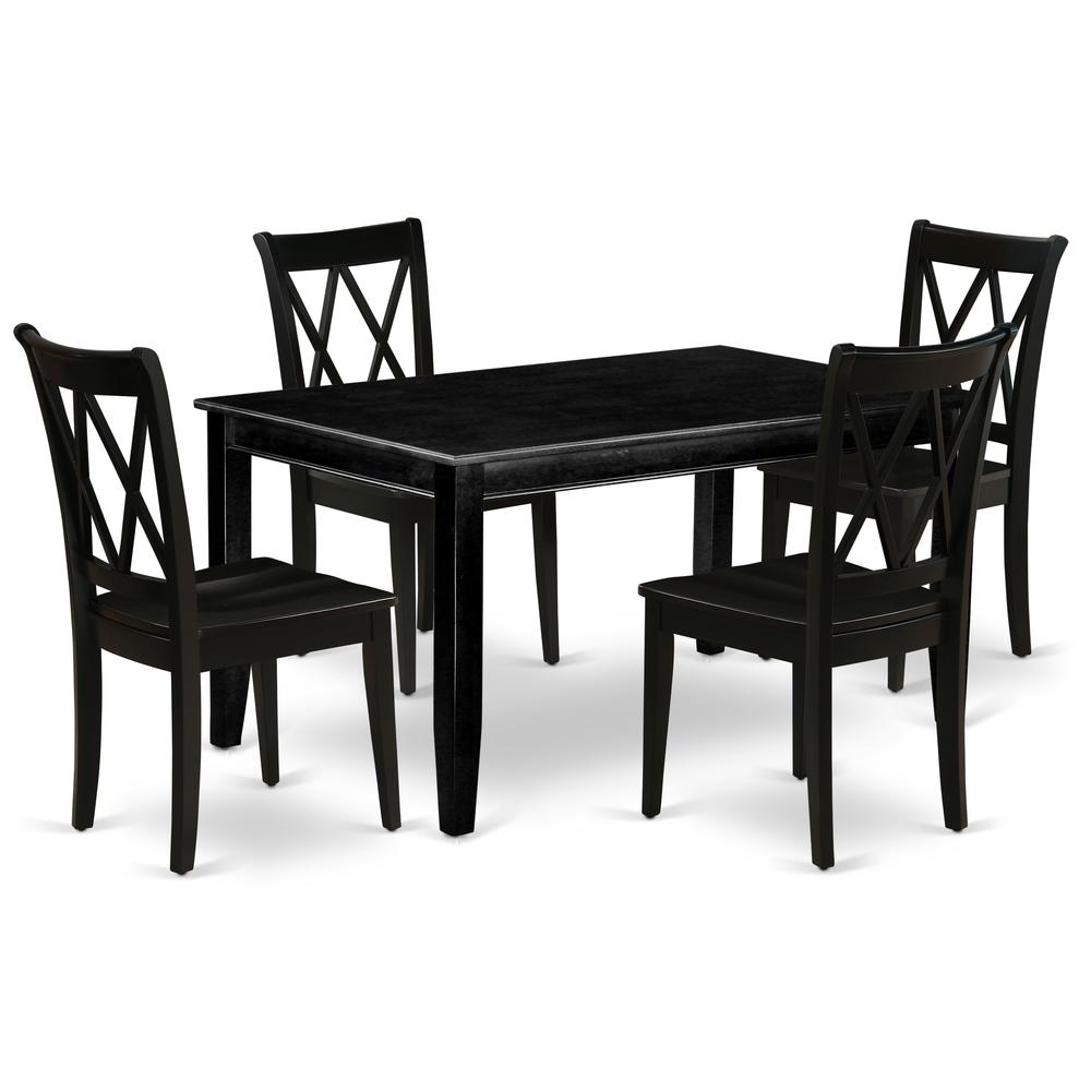Dining Room Set Black DUCL5-BLK-W By East West Furniture | Dining Sets | Modishstore - 2