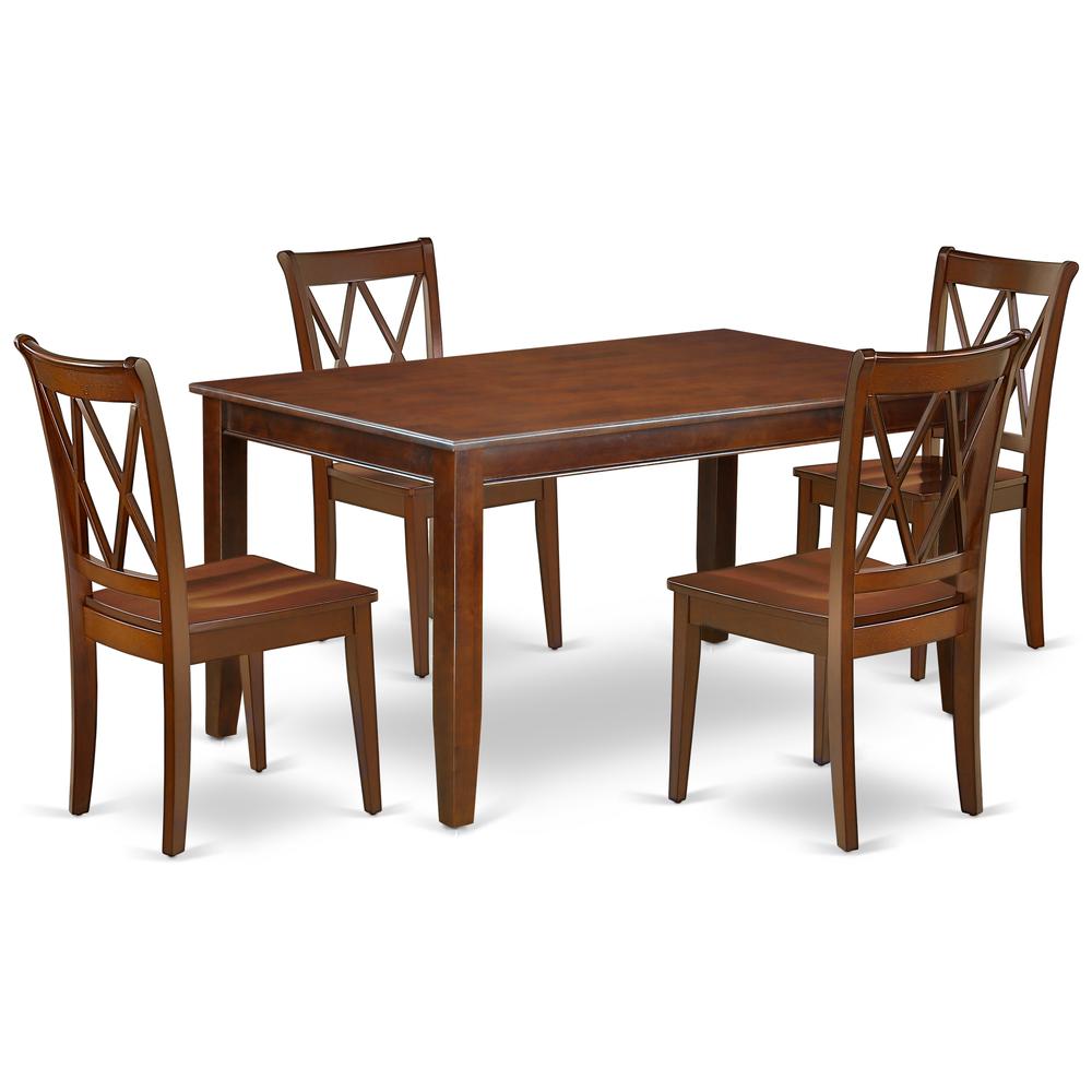 Dining Room Set Mahogany DUCL5-MAH-W By East West Furniture | Dining Sets | Modishstore - 2