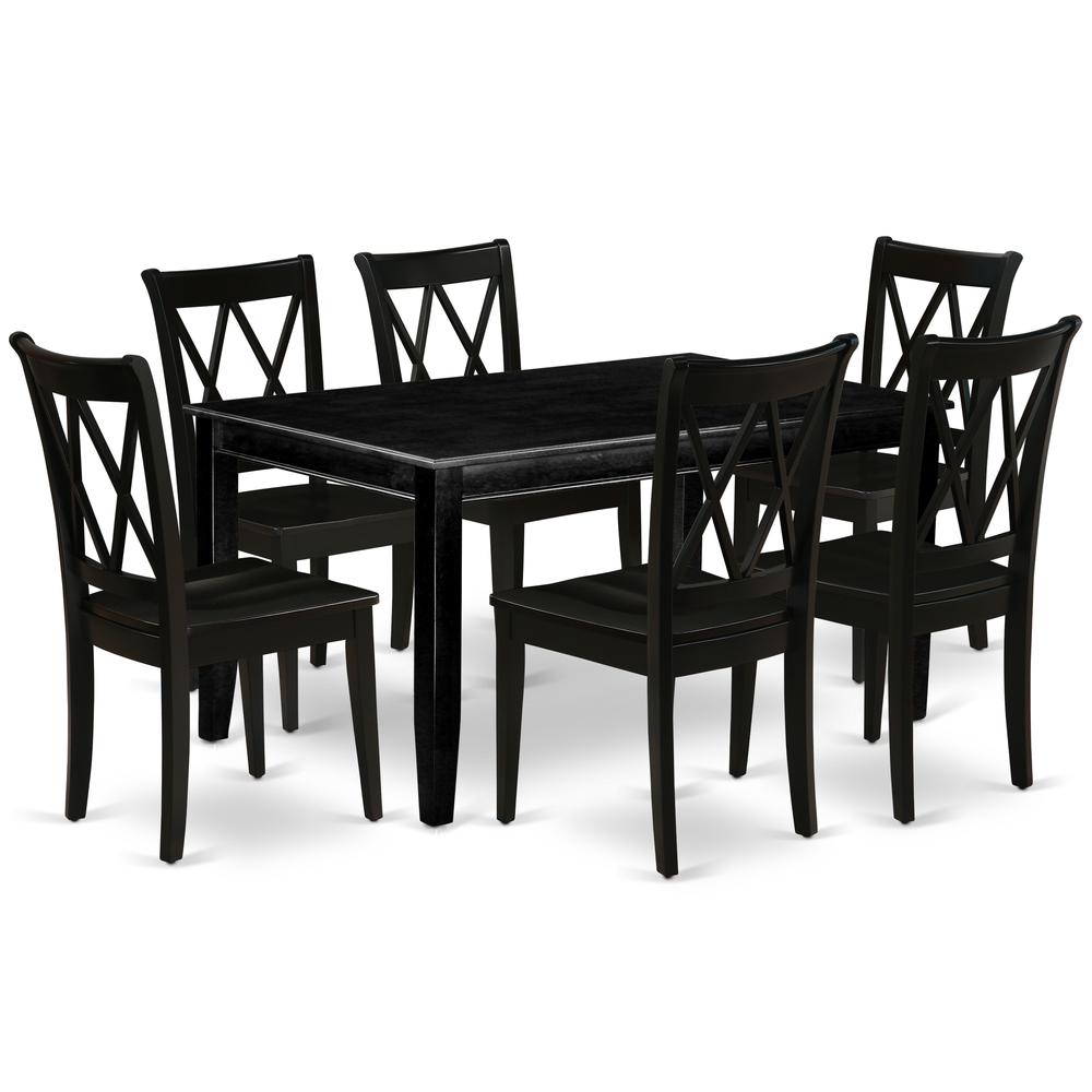 Dining Room Set Black DUCL7-BLK-W By East West Furniture | Dining Sets | Modishstore - 2