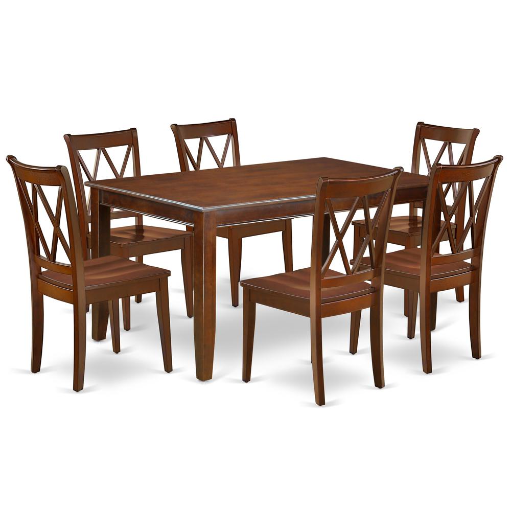 Dining Room Set Mahogany DUCL7-MAH-W By East West Furniture | Dining Sets | Modishstore - 2