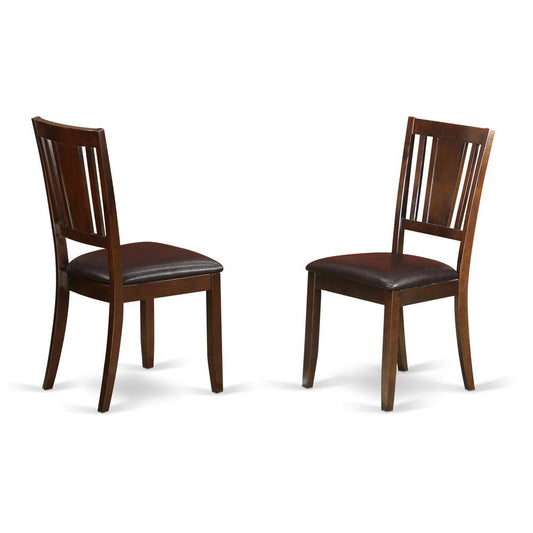 Dudley Dining Chair With Faux Leather Upholstered Seat In Mahogany Finish, Set Of 2 By East West Furniture | Dining Chairs | Modishstore