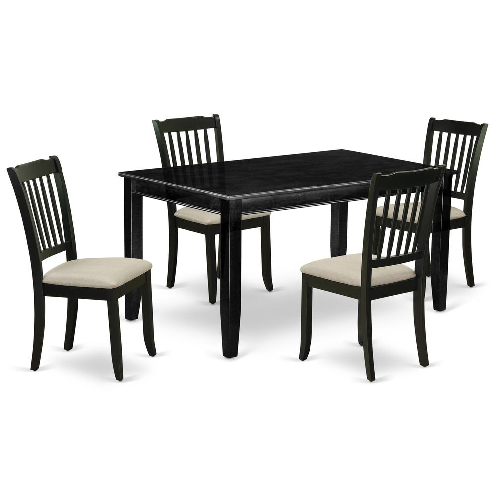Dining Room Set Black DUDA5-BLK-C By East West Furniture | Dining Sets | Modishstore - 2