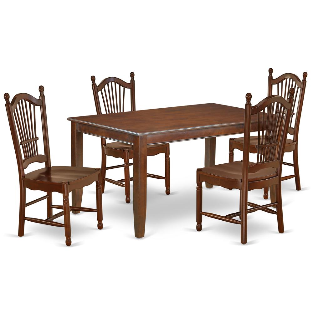 Dining Room Set Mahogany DUDO5-MAH-W By East West Furniture | Dining Sets | Modishstore - 2