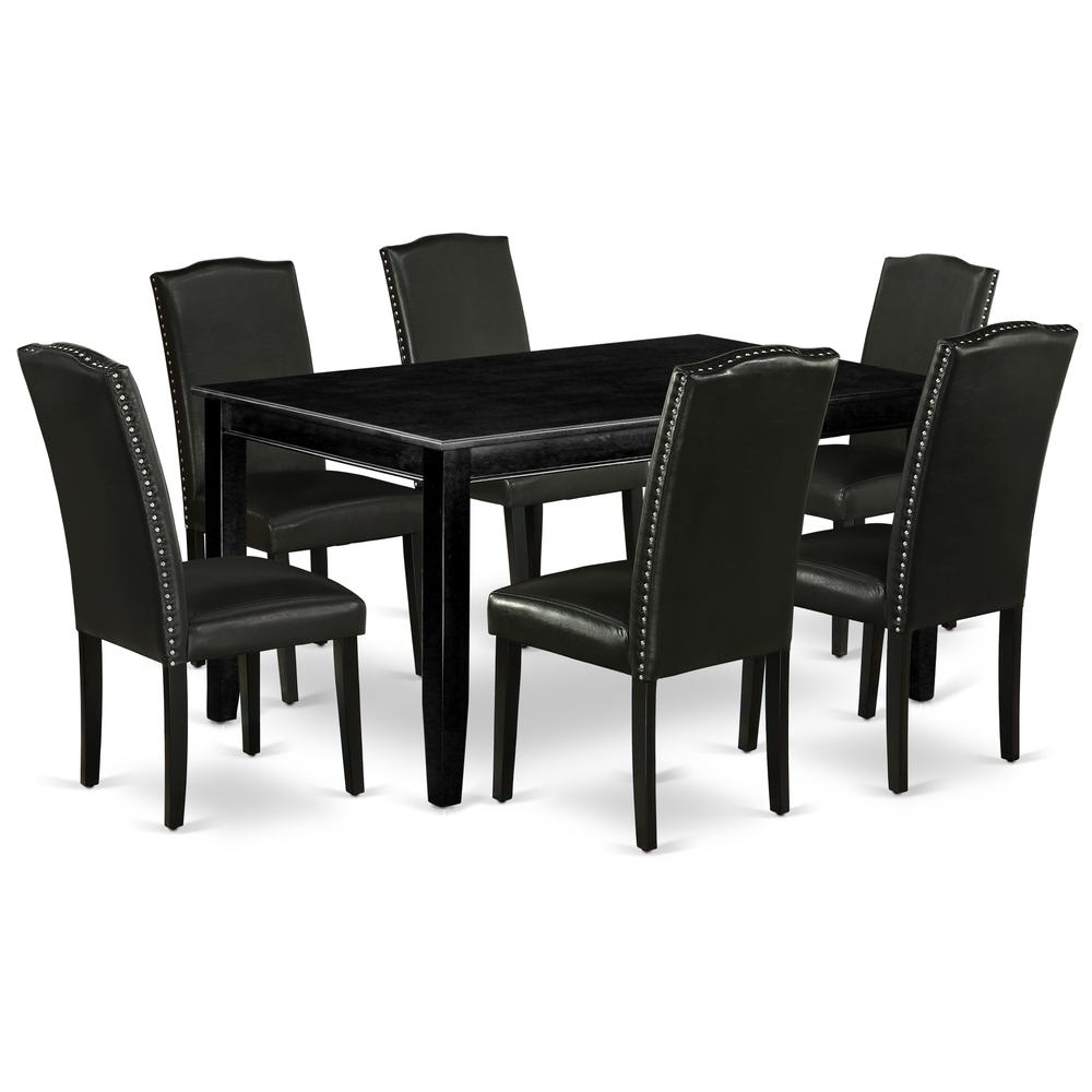 Dining Room Set Black DUEN7-BLK-69 By East West Furniture | Dining Sets | Modishstore - 2