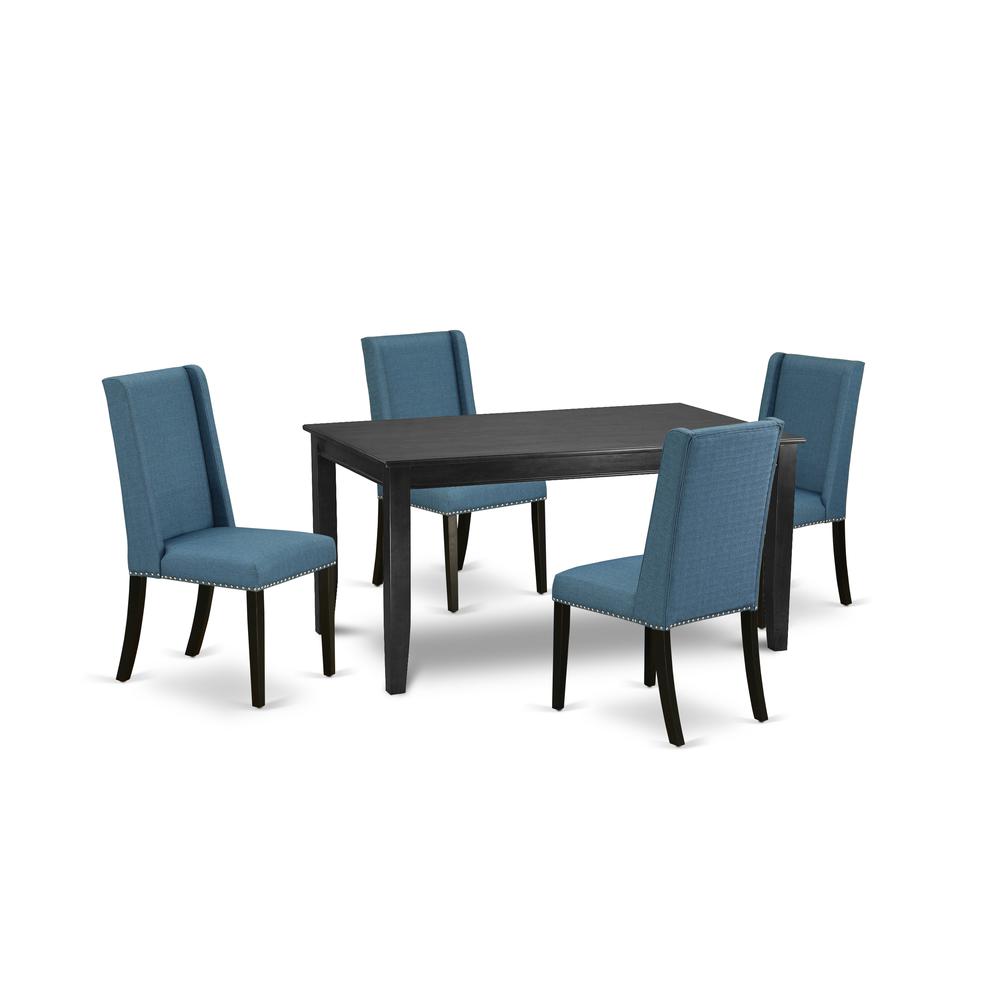 Dining Room Set Black DUFL5-BLK-21 By East West Furniture | Dining Sets | Modishstore - 2