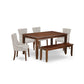 Dining Room Set Mahogany DUFR6-MAH-05 By East West Furniture | Dining Sets | Modishstore - 2