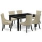 Dining Room Set Black DUFR7-BLK-02 By East West Furniture | Dining Sets | Modishstore - 2