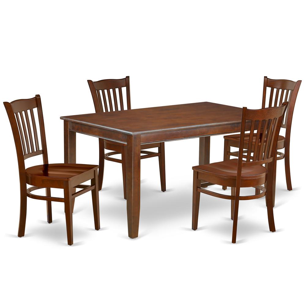 Dining Room Set Mahogany DUGR5-MAH-W By East West Furniture | Dining Sets | Modishstore - 2