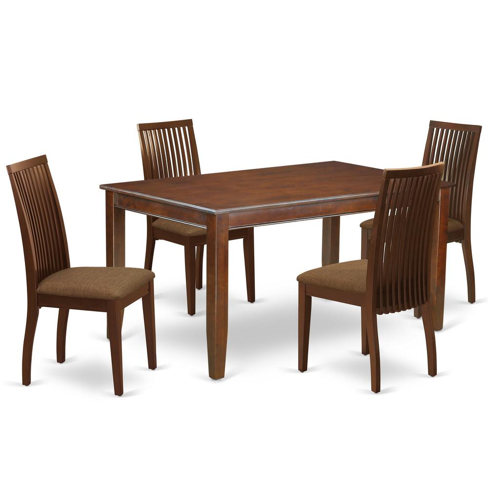 Dining Room Set Mahogany DUIP5-MAH-C By East West Furniture | Dining Sets | Modishstore - 2