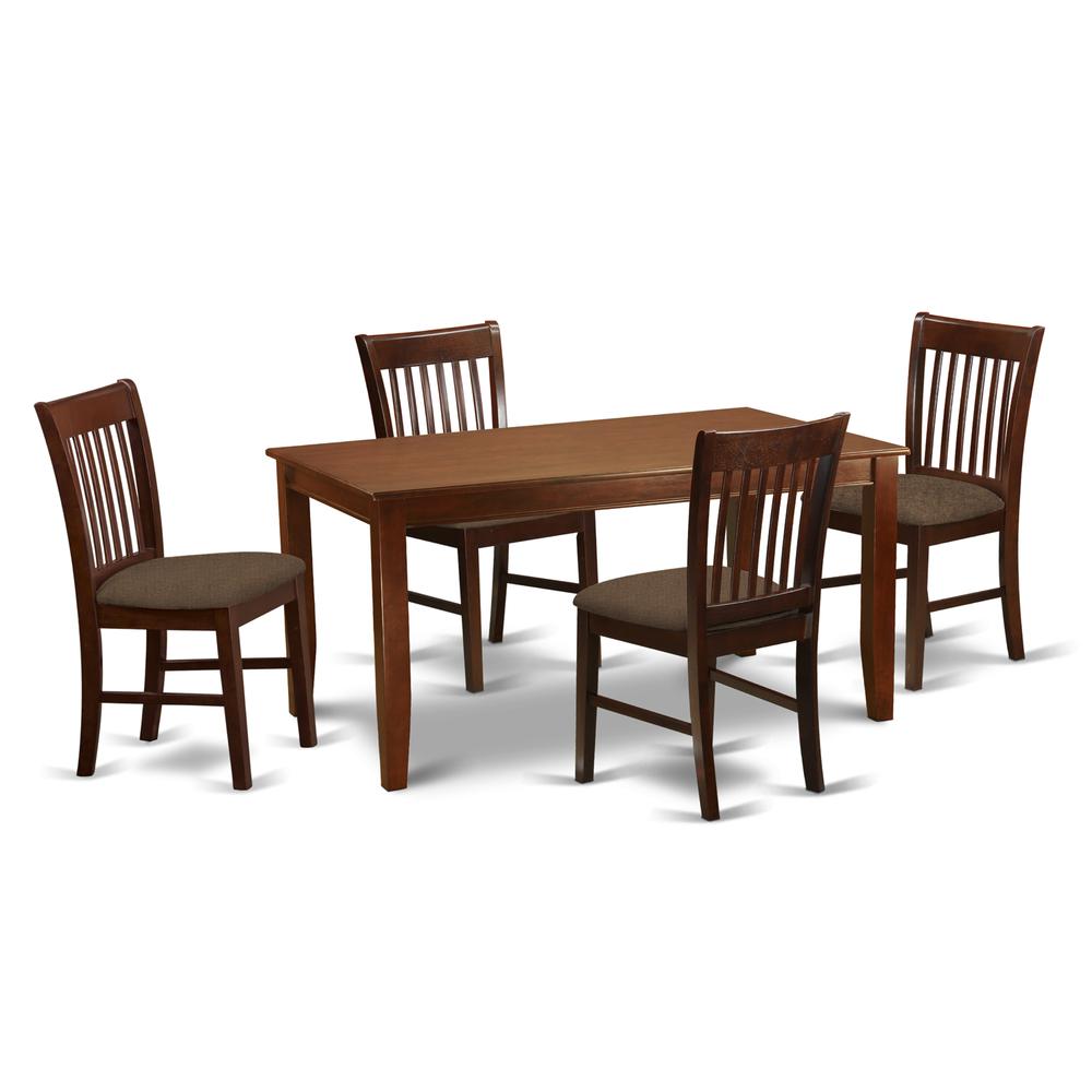 Duno5-Mah-C 5 Pc Formal Dining Room Set-Dinette Table And 4 Dinette Chairs By East West Furniture | Dining Sets | Modishstore