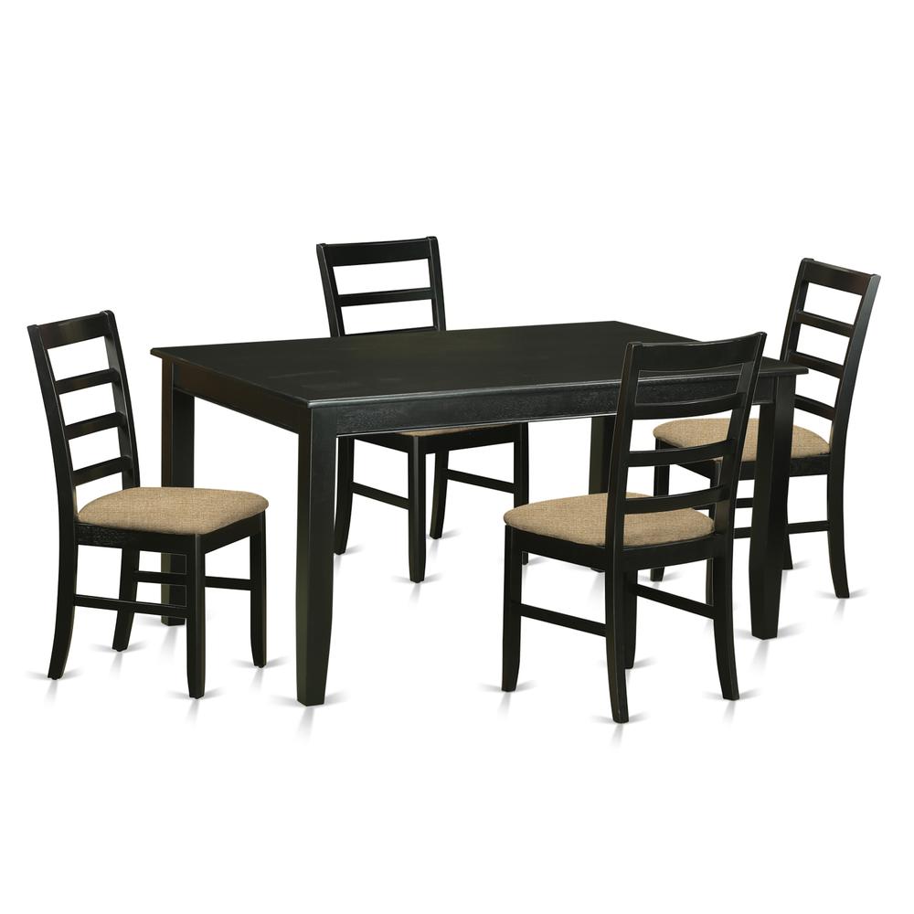 Dupf5-Blk-C 5 Pckitchen Table Set For 4-Dining Table And 4 Kitchen Dining Chairs By East West Furniture | Dining Sets | Modishstore