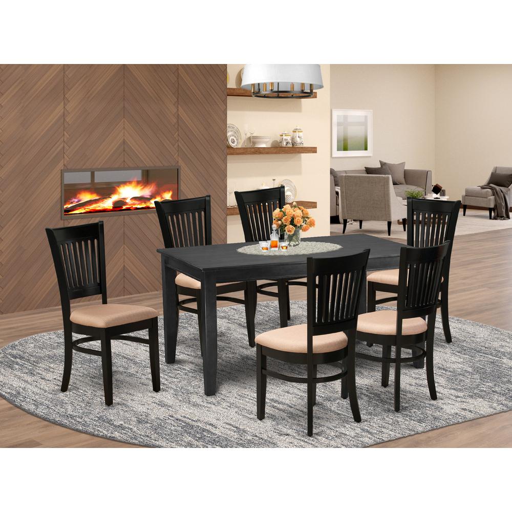 Dining Table - Dining Chairs DUVA7 - BLK - C By East West Furniture | Dining Sets | Modishstore - 2