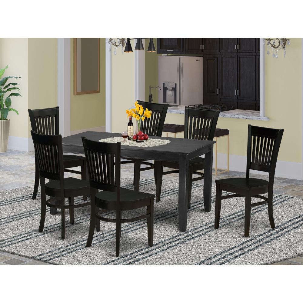 Dining Table - Dining Chairs DUVA7 - BLK - W By East West Furniture | Dining Sets | Modishstore - 2