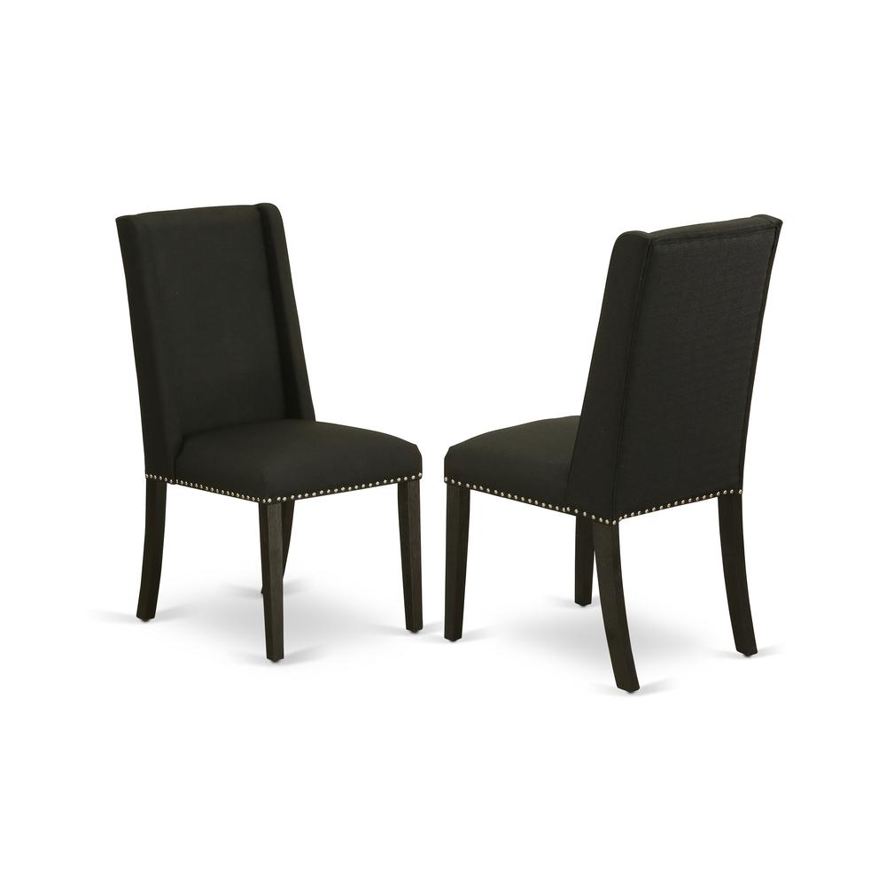 Dining Chair Wirebrushed Black FLP6T24 By East West Furniture | Dining Chairs | Modishstore - 2