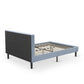 Platform Queen Size Bed - Denim Blue Linen Fabric Upholestered Bed Headboard By East West Furniture | Beds | Modishstore - 5