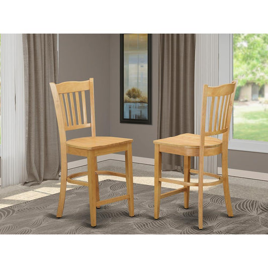 Groton Counter Stools With Wood Seat In Oak Finish, Set Of 2 By East West Furniture | Dining Chairs | Modishstore