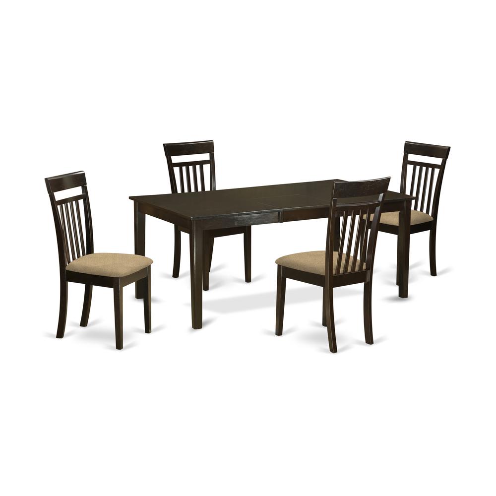 Heca5-Cap-C 5 Pc Formal Dining Room Set-Dinette Table Featuring Leaf And 4 Dining Chairs. By East West Furniture | Dining Sets | Modishstore
