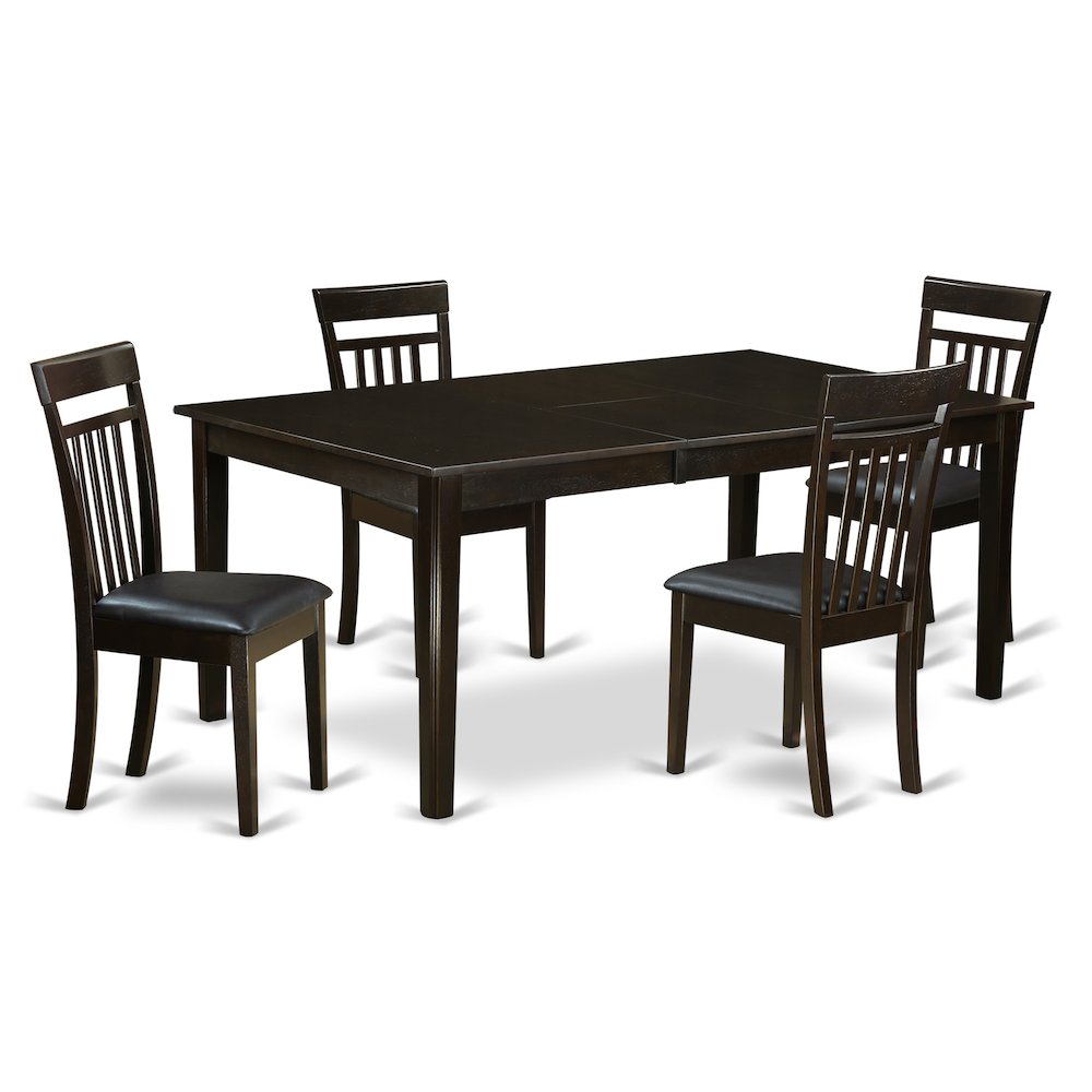 5 Pc Dining Room Set-Table With Leaf And 4 Dinette Chairs. By East West Furniture | Dining Sets | Modishstore