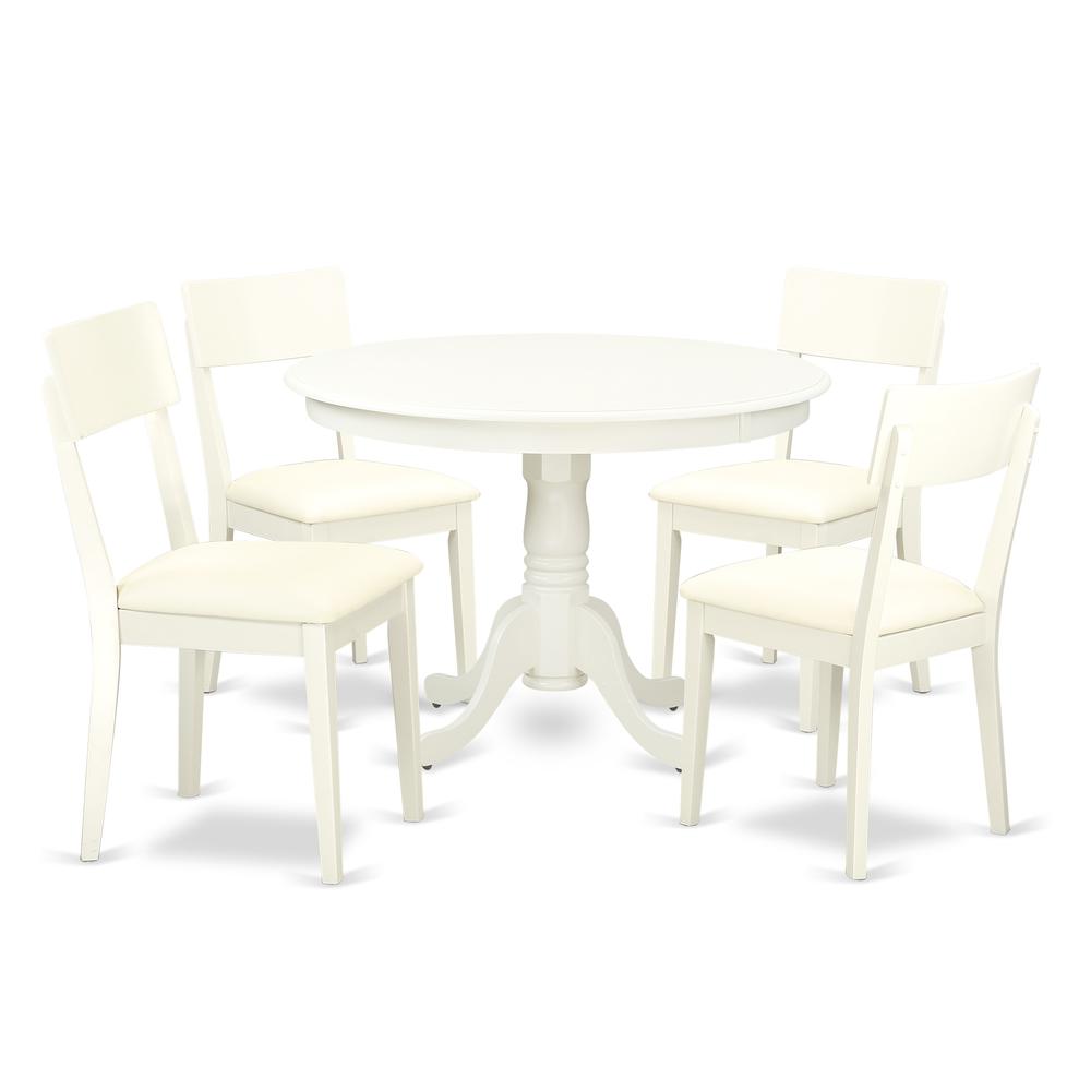 Dining Room Set Linen White HLAD5-LWH-LC By East West Furniture | Dining Sets | Modishstore - 2